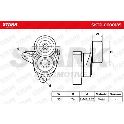 Belt Tensioner V-Ribbed Belt Stark SKTP-0600185 SKTP-0600185 - photo 5