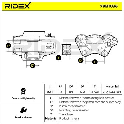 Brake Caliper RIDEX 78B1036 78B1036 - photo 6