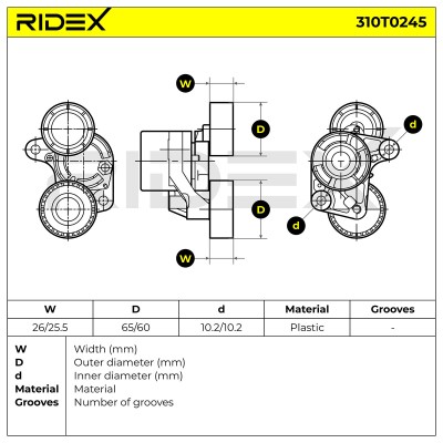 Belt Tensioner V-Ribbed Belt RIDEX 310T0245 310T0245 - photo 6