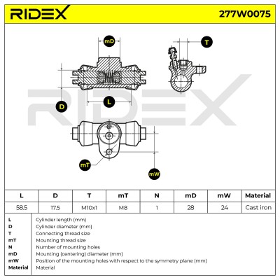 Wheel Brake Cylinder RIDEX 277W0075 277W0075 - photo 6