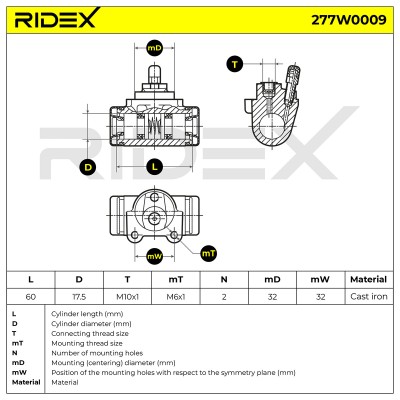 Wheel Brake Cylinder RIDEX 277W0009 277W0009 - photo 9