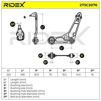 Control Arm RIDEX 273C2076 273C2076 - photo 6