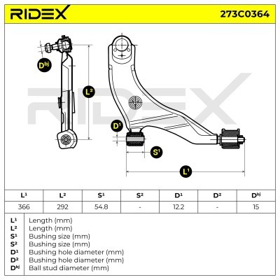 Control Arm RIDEX 273C0364 273C0364 - photo 7