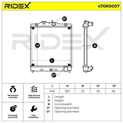 Radiator, Engine Cooling RIDEX 470R0007 470R0007 - photo 4