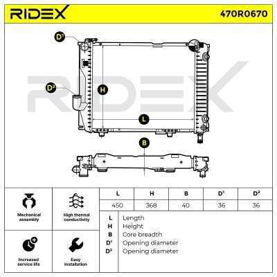 Radiator, Engine Cooling RIDEX 470R0670 470R0670 - photo 11
