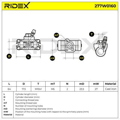 Wheel Brake Cylinder RIDEX 277W0160 277W0160 - photo 6