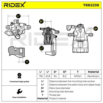 Brake Caliper RIDEX 78B2238 78B2238 - photo 7