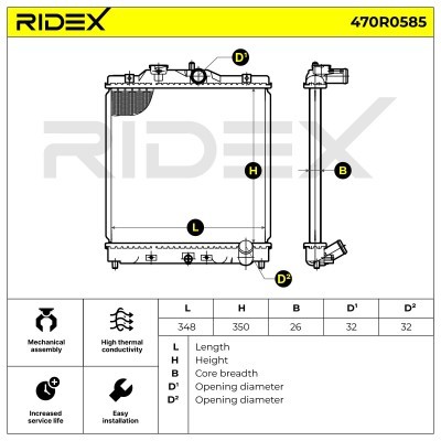 Radiator, Engine Cooling RIDEX 470R0585 470R0585 - photo 4