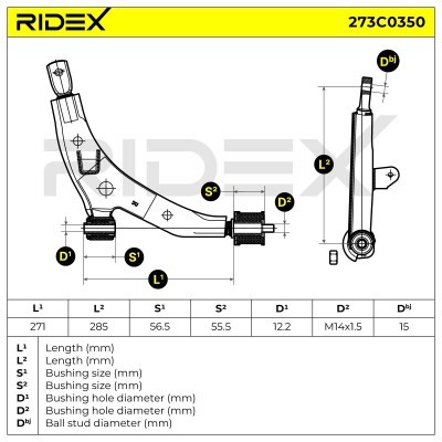 Control Arm RIDEX 273C0350 273C0350 - photo 4