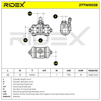 Wheel Brake Cylinder RIDEX 277W0028 277W0028 - photo 6