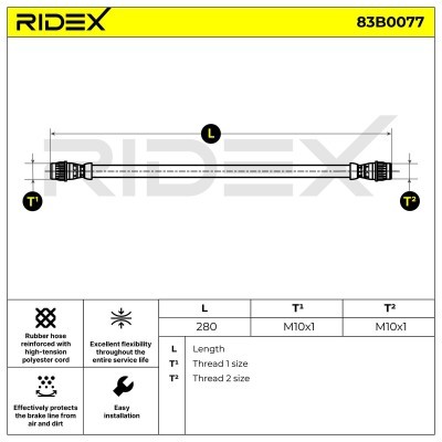 Brake Hose RIDEX 83B0077 83B0077 - photo 2