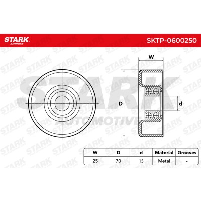 Belt Tensioner V-Ribbed Belt Stark SKTP-0600250 SKTP-0600250 - photo 5