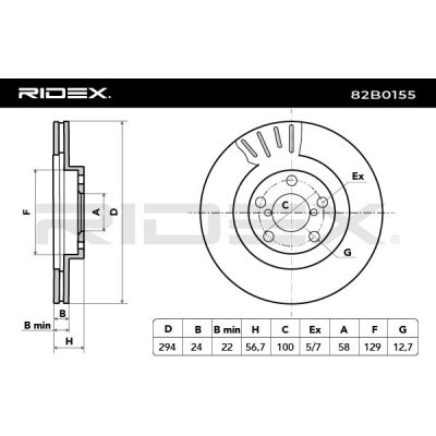 Brake Disc RIDEX 82B0155 82B0155 - photo 6