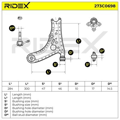 Control Arm RIDEX 273C0698 273C0698 - photo 6
