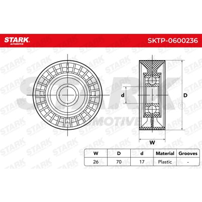 Belt Tensioner V-Ribbed Belt Stark SKTP-0600236 SKTP-0600236 - photo 6