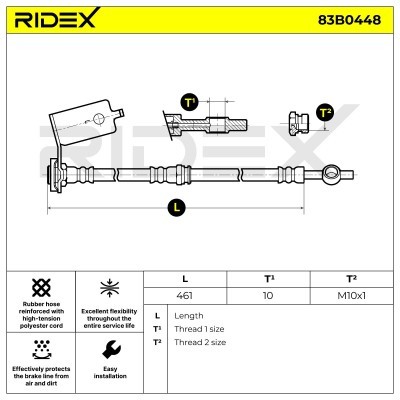 Brake Hose RIDEX 83B0448 83B0448 - photo 6