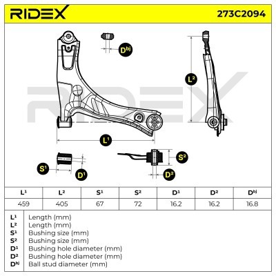 Control Arm RIDEX 273C2094 273C2094 - photo 6