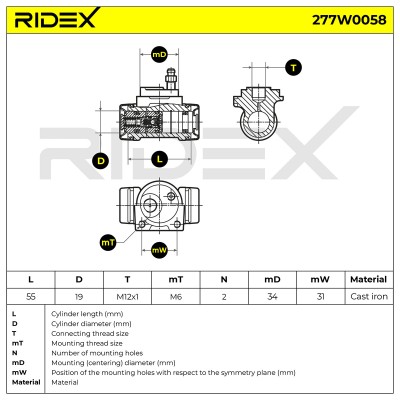 Wheel Brake Cylinder RIDEX 277W0058 277W0058 - photo 6