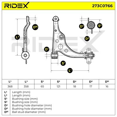 Control Arm RIDEX 273C0766 273C0766 - photo 6
