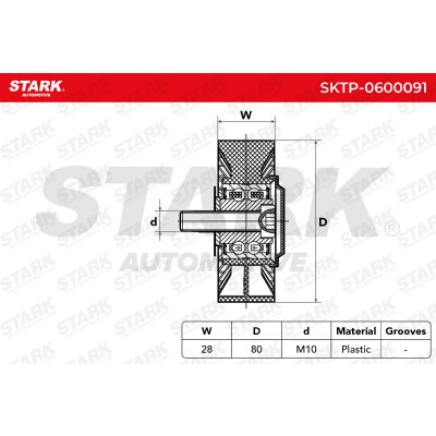 Belt Tensioner V-Ribbed Belt Stark SKTP-0600091 SKTP-0600091 - photo 5