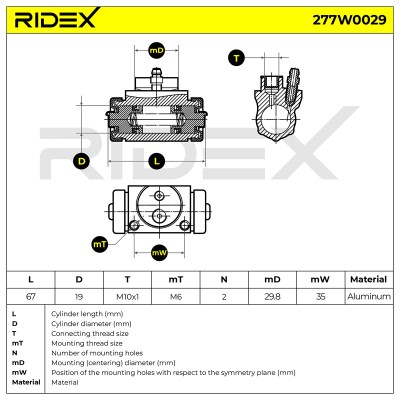 Wheel Brake Cylinder RIDEX 277W0029 277W0029 - photo 6