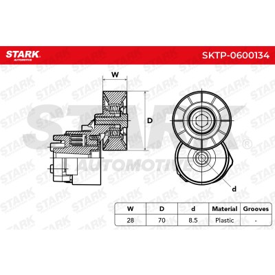 Belt Tensioner V-Ribbed Belt Stark SKTP-0600134 SKTP-0600134 - photo 5