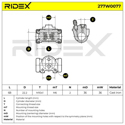 Wheel Brake Cylinder RIDEX 277W0077 277W0077 - photo 6