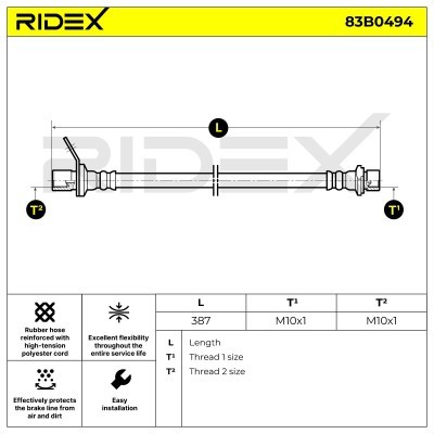 Brake Hose RIDEX 83B0494 83B0494 - photo 6