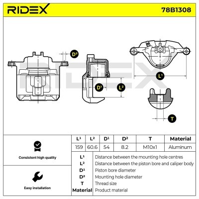 Brake Caliper RIDEX 78B1308 78B1308 - photo 7