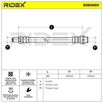 Brake Hose RIDEX 83B0669 83B0669 - photo 2