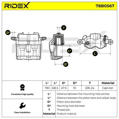 Brake Caliper RIDEX 78B0567 78B0567 - photo 5