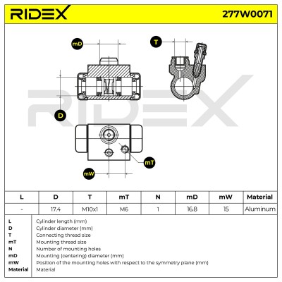 Wheel Brake Cylinder RIDEX 277W0071 277W0071 - photo 6