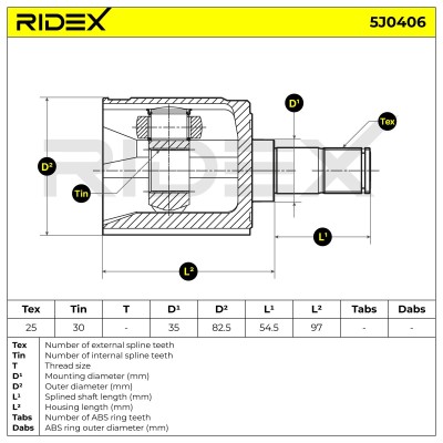 Joint Kit, Drive Shaft RIDEX 5J0406 5J0406 - photo 6