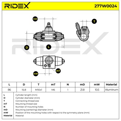 Wheel Brake Cylinder RIDEX 277W0024 277W0024 - photo 9