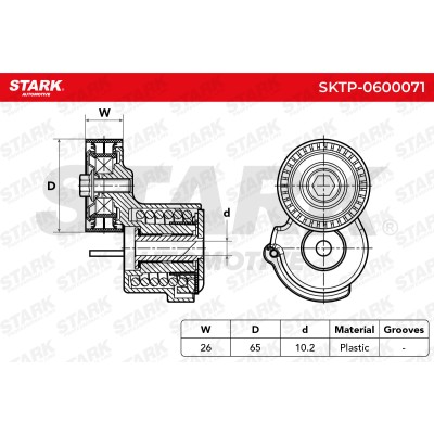 Belt Tensioner V-Ribbed Belt Stark SKTP-0600071 SKTP-0600071 - photo 4