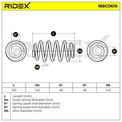 Suspension Spring RIDEX 188C0610 188C0610 - photo 3