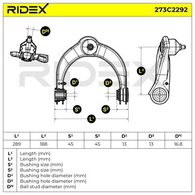 Control Arm RIDEX 273C2292 273C2292 - photo 7