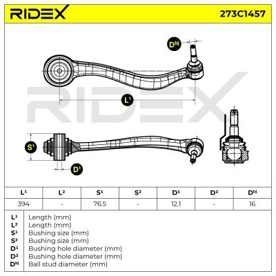 Control Arm RIDEX 273C1457 273C1457 - photo 7