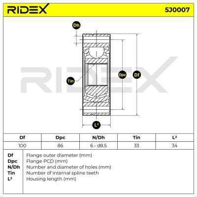 Joint Kit, Drive Shaft RIDEX 5J0007 5J0007 - photo 7