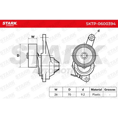 Belt Tensioner V-Ribbed Belt Stark SKTP-0600394 SKTP-0600394 - photo 6