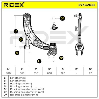 Control Arm RIDEX 273C2022 273C2022 - photo 7