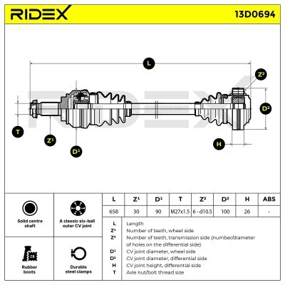 Drive Shaft RIDEX 13D0694 13D0694 - photo 6