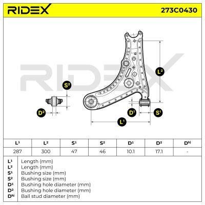 Control Arm RIDEX 273C0430 273C0430 - photo 4