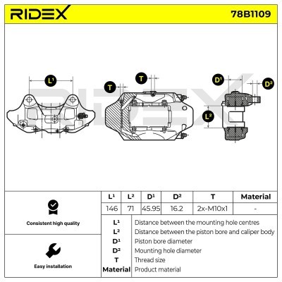 Brake Caliper RIDEX 78B1109 78B1109 - photo 6