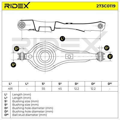 Control Arm RIDEX 273C0119 273C0119 - photo 7