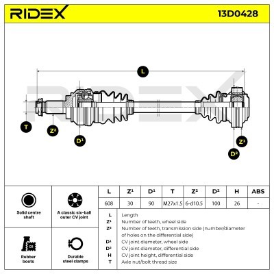 Drive Shaft RIDEX 13D0428 13D0428 - photo 7