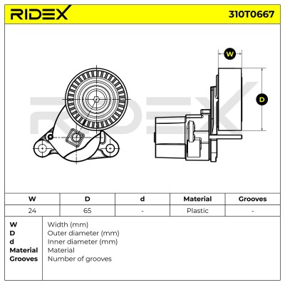 Belt Tensioner V-Ribbed Belt RIDEX 310T0667 310T0667 - photo 6