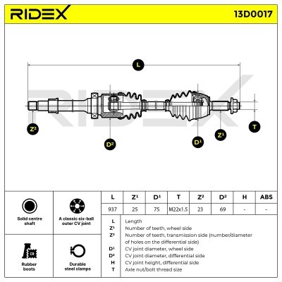 Drive Shaft RIDEX 13D0017 13D0017 - photo 11