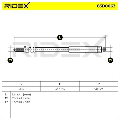 Brake Hose RIDEX 83B0063 83B0063 - photo 5