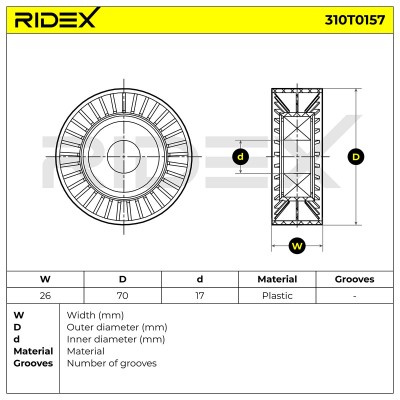 Belt Tensioner V-Ribbed Belt RIDEX 310T0157 310T0157 - photo 6
